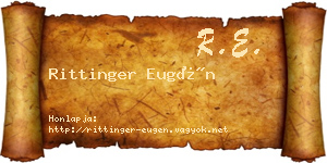 Rittinger Eugén névjegykártya